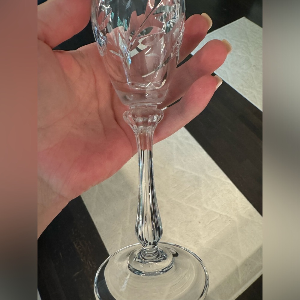Mikasa Versailles Clear Crystal Stemmed Champagne Flutes Goblets Glass Set Of 5 - Picture 8 of 10